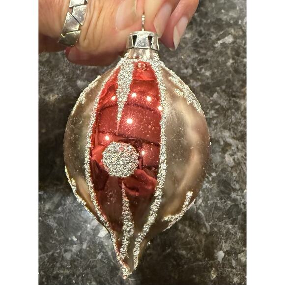 Vintage Commodore Mfg Christmas Ornament Bulb Original Vtg Made Romania Hand - Picture 1 of 1